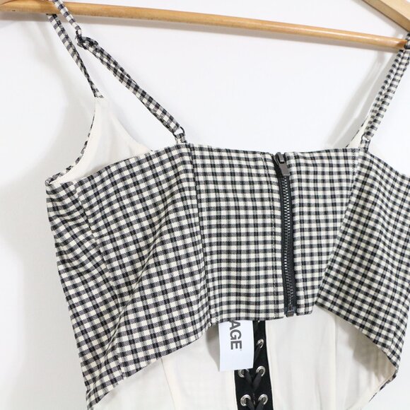 *Garage Alice Lace Up Black and White Bustier NWT - Picture 10 of 10